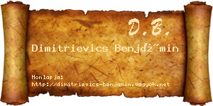 Dimitrievics Benjámin névjegykártya
